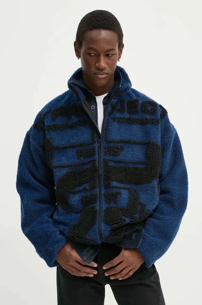giacca PARIS' BEST JACQUARD FLEECE JACKET uomo colore blu navy 209JA002