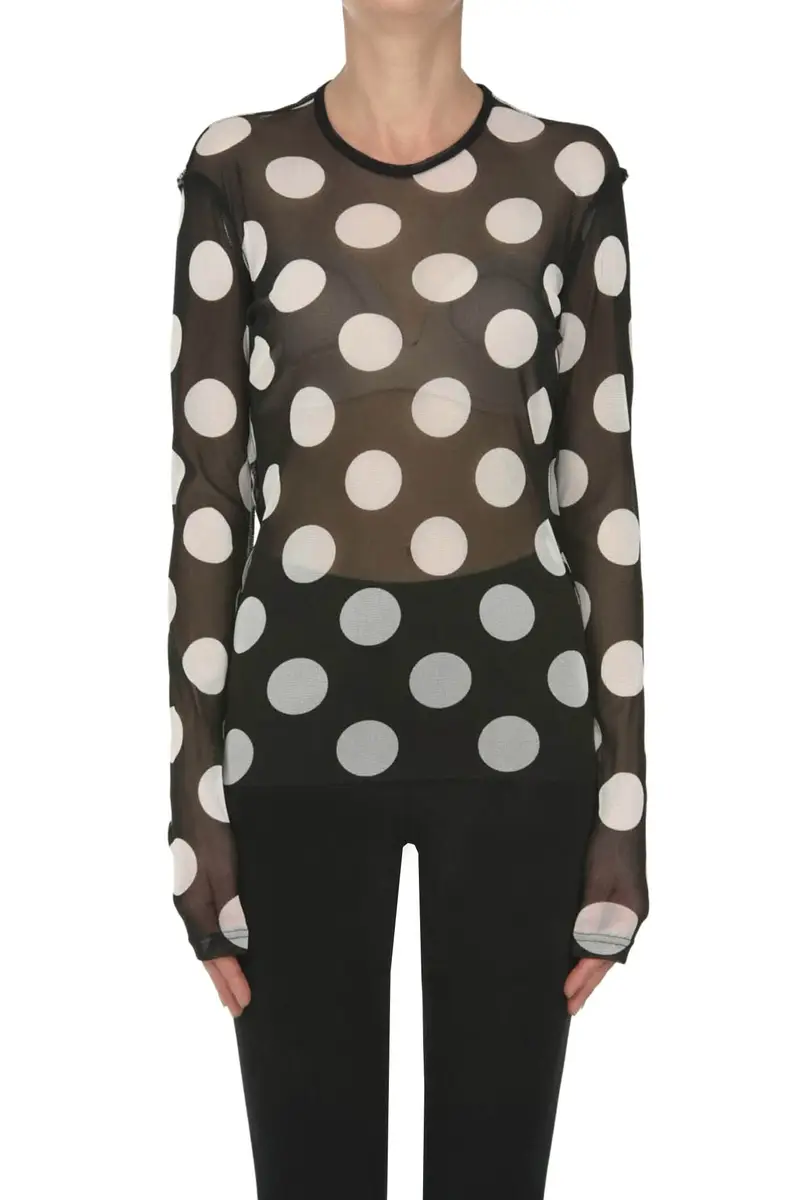 Top in tulle a pois