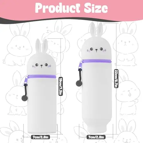 YADOBIG 2 in 1 Astuccio in Silicone, Telescopico Astuccio in Piedi in Silicone, con Cerniera, Adatto per la Scuola, miniatura 2