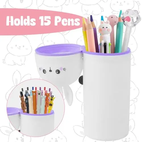 YADOBIG 2 in 1 Astuccio in Silicone, Telescopico Astuccio in Piedi in Silicone, con Cerniera, Adatto per la Scuola, miniatura 3