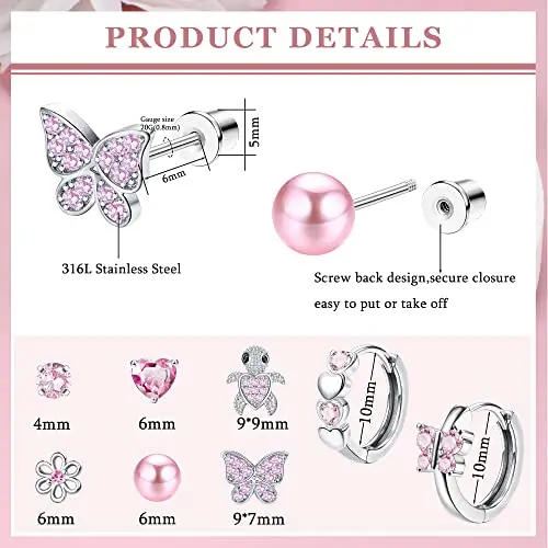 YADOCA Orecchini Bambina Rosa 2801372 miniatura 2