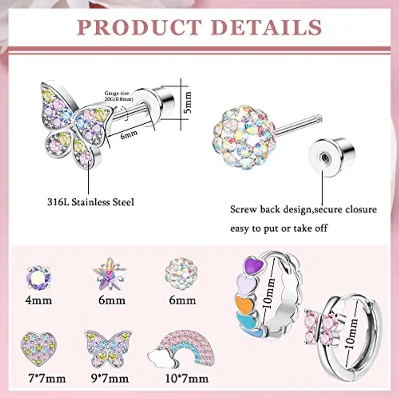 YADOCA Orecchini Bambina Rosa 2321902 miniatura 2