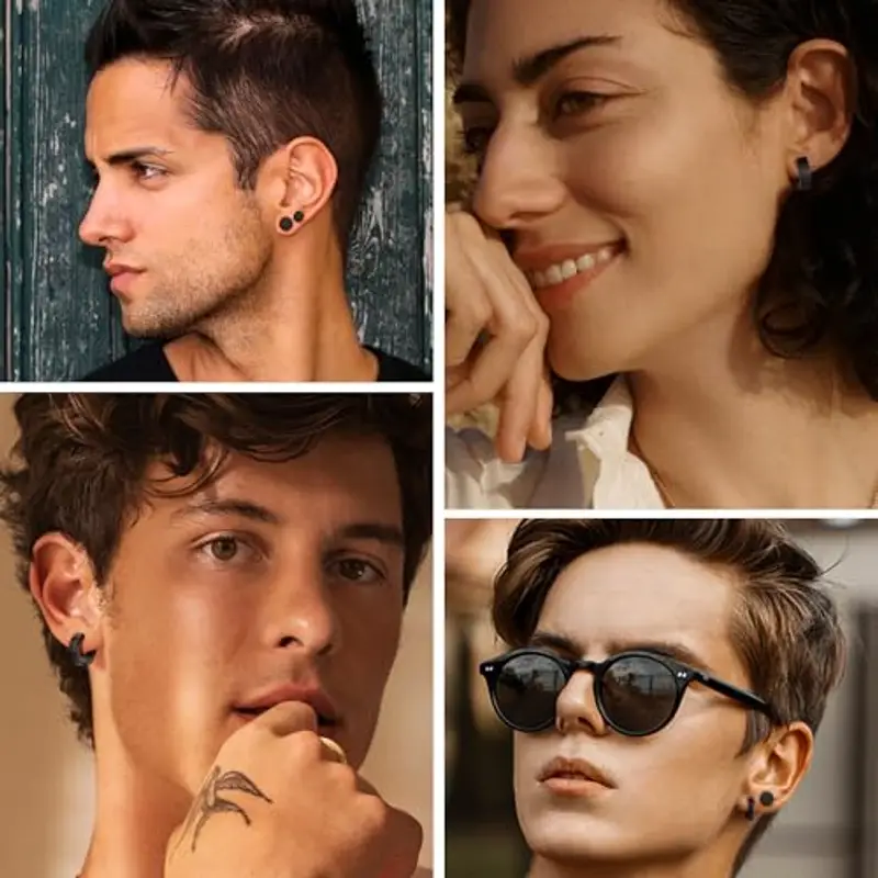 YADOCA Orecchini Uomo Nero 2201307 miniatura 3