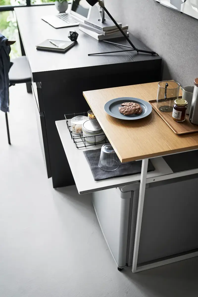 tavolo con un piano e un ripiano estraibile Tower 53 x 45, 2 x 66, 8 cm Bianco miniatura 4