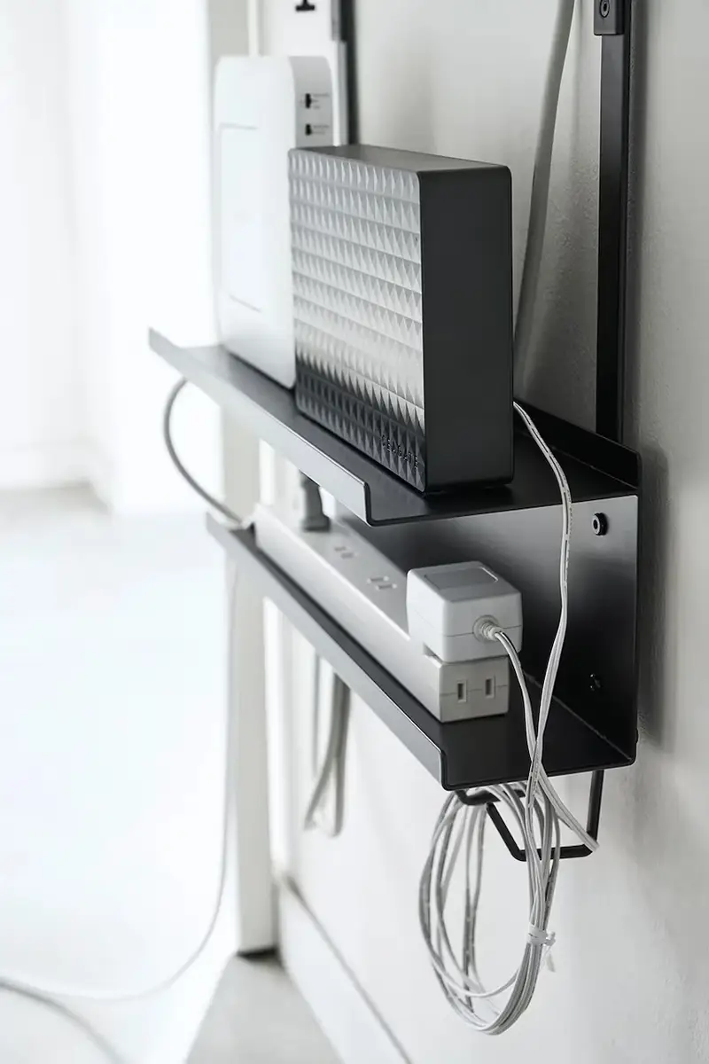 vassoio per la gestione dei cavi e del router sotto la scrivania Smart 40 x 11, 5 x 43 cm Nero miniatura 4