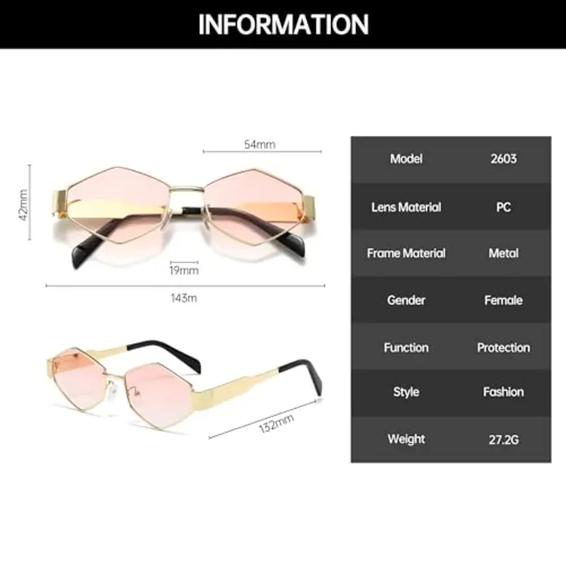 YAMEIZE Occhiali da sole Uomo Oro Rosa 1606912 miniatura 3