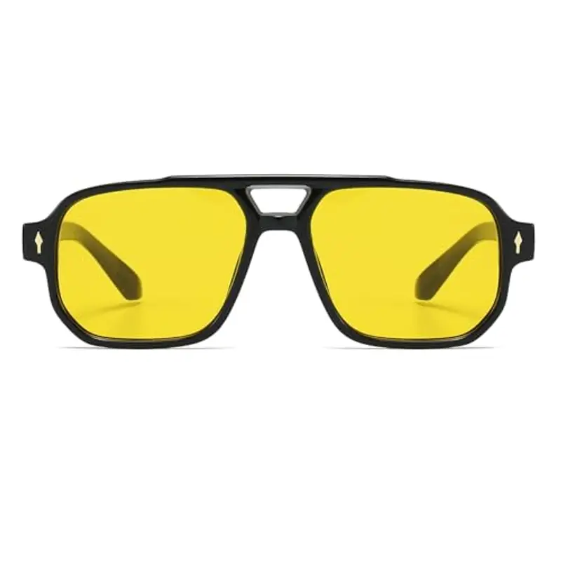 YAMEIZE Occhiali da sole Uomo Giallo 1606708 miniatura 2