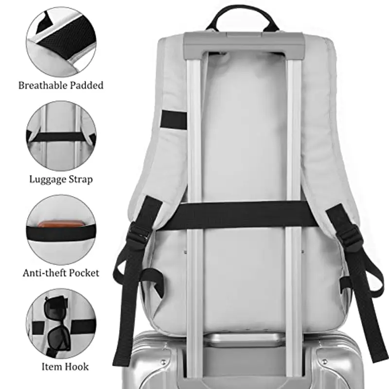 YAMTION 15.6" Zaino Donna PC Zaini Uomo, Borsa Ragazza Scuola Superiore Ragazzo Università Viaggi Lavoro Ufficio miniatura 3