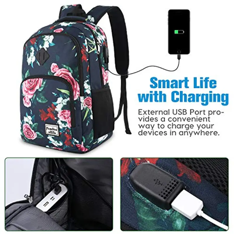 YAMTION Zaino da ragazza adolescente da donna, zaino in spalla per computer, classe per attività ricreative, college scolastico, scuola di lavoro, università, viaggi scolastici miniatura 2