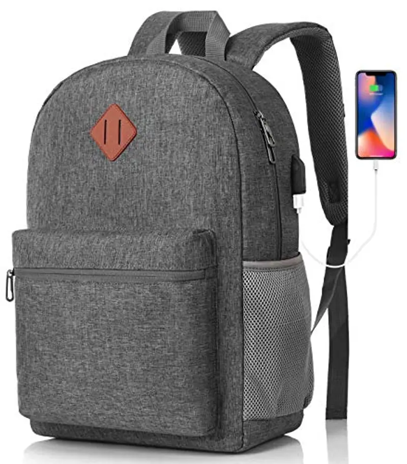 YAMTION Zaino scuola Uomo Grigio 2197909