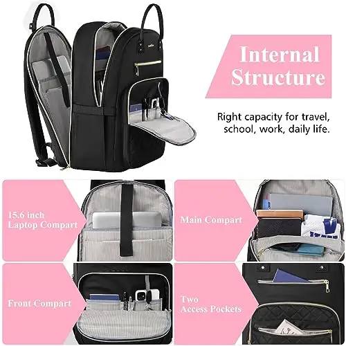 YAMTION Zaino scuola Donna Nero 2594487 miniatura 3