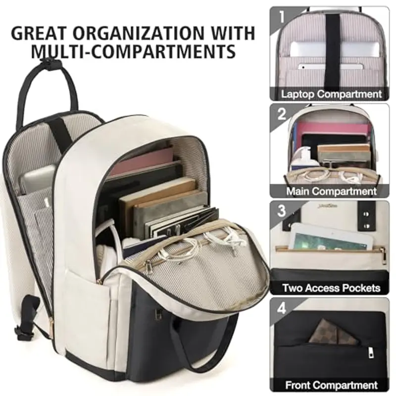 YAMTION Zaino Porta PC Donna, Zaini Scuola Superiore Ragazza per Università Viaggi Lavoro Ufficio miniatura 3