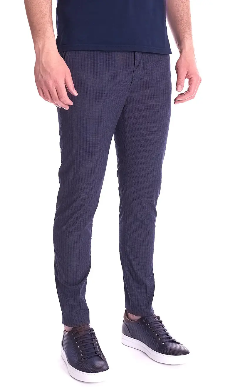 Pantalone a quadri yan simmon story, colore blu
