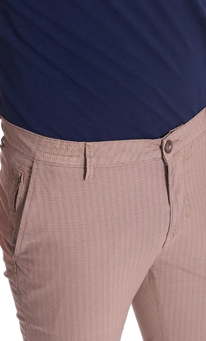 Pantalone a quadri yan simmon story, colore fango miniatura 2