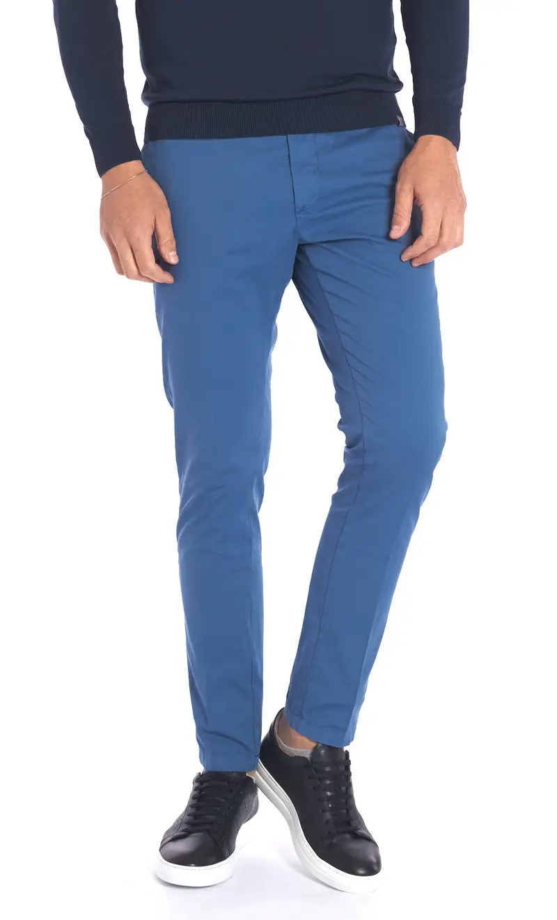 Pantalone canneté yan simmon man stretch, colore avio miniatura 2