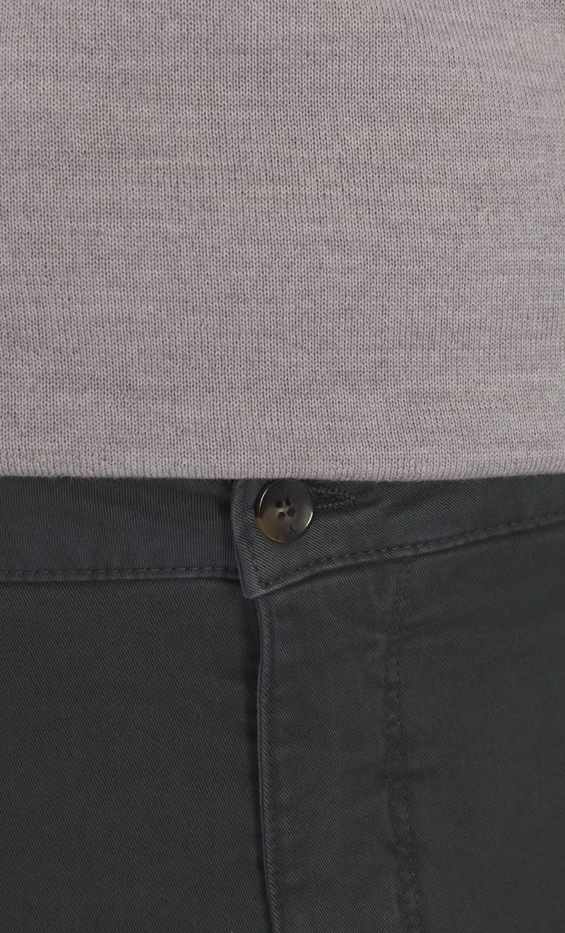 Pantalone chino yan simmon story elasticizzato tinta unita, colore grigio miniatura 2