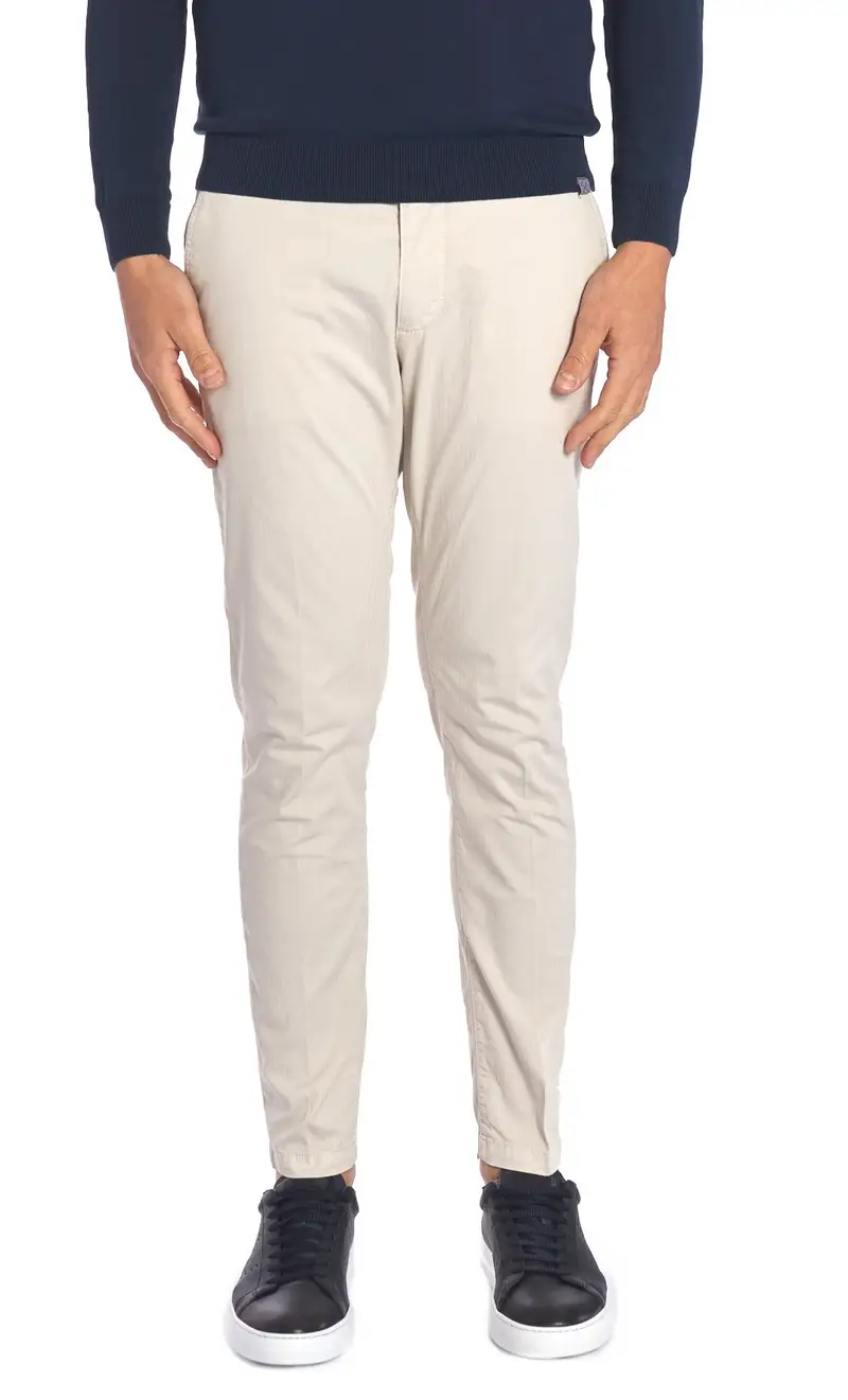 Pantalone spigato yan simmon story stretch, colore sabbia miniatura 2