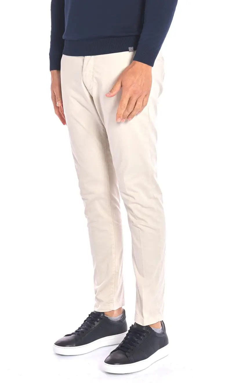 Pantalone spigato yan simmon story stretch, colore sabbia