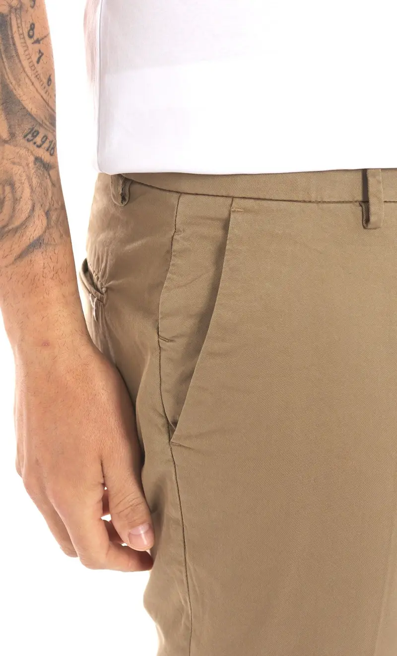 Pantalone yan simmon leggero tinta unita - man, colore fango miniatura 2