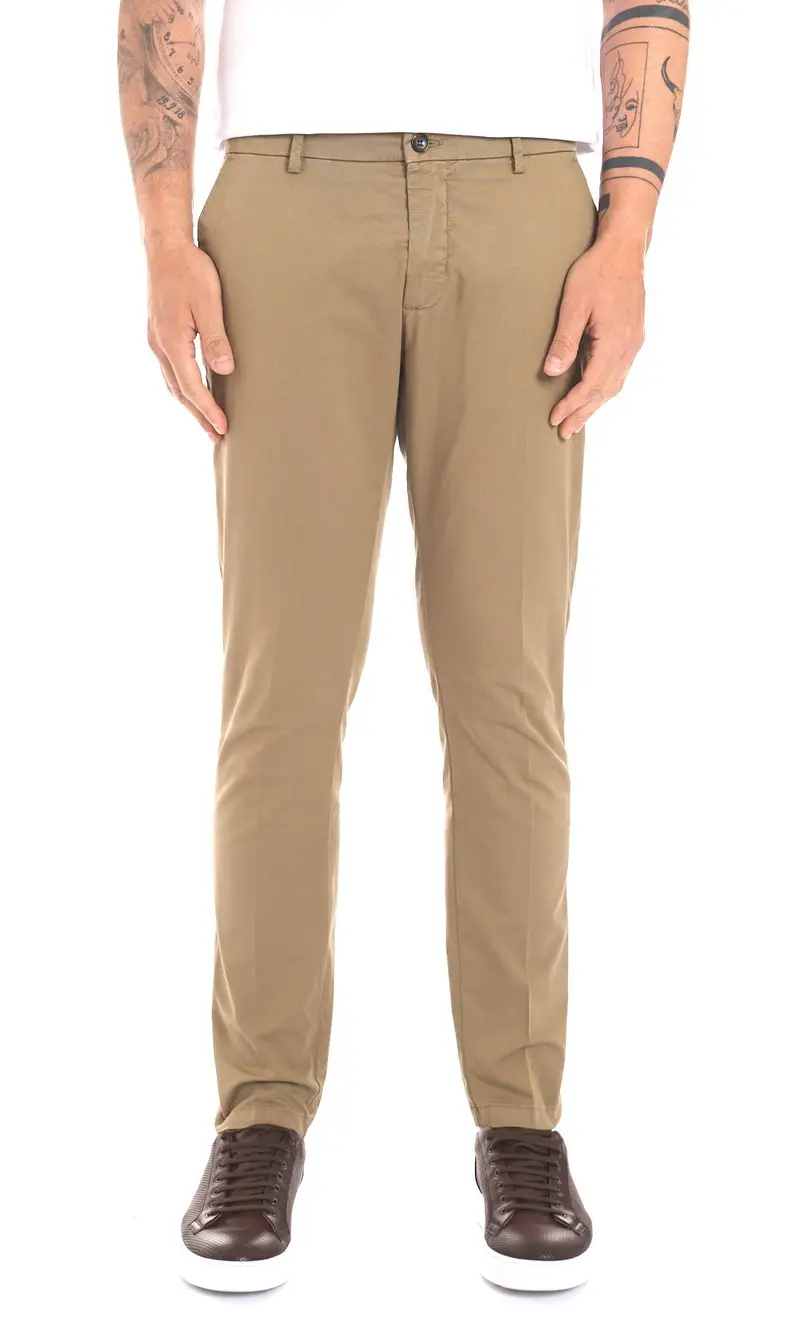 Pantalone yan simmon leggero tinta unita - man, colore fango