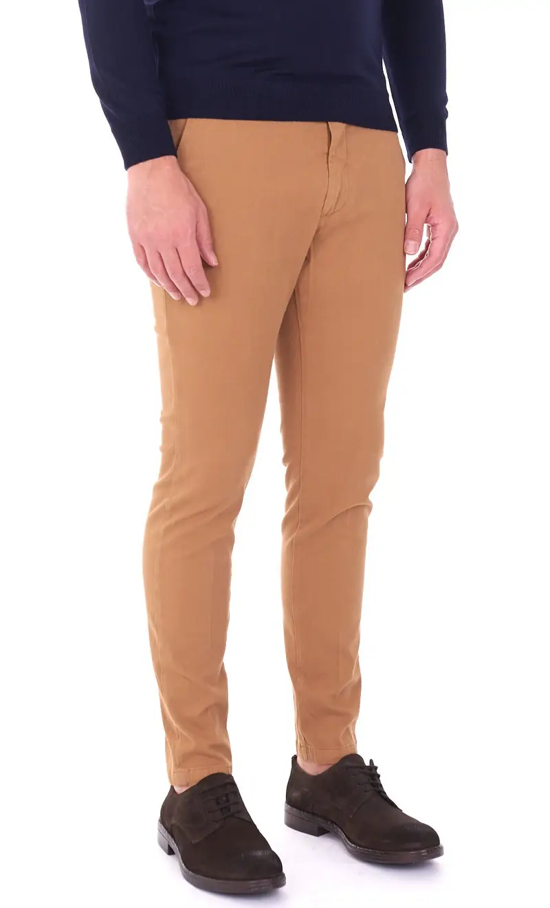 Pantalone yan simmon man micro armatura, colore cognac