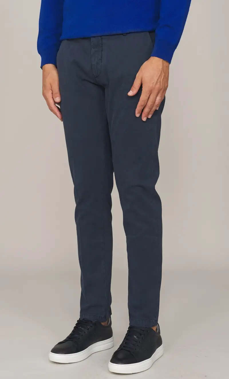 Pantalone yan simmon man microfantasia, colore blu