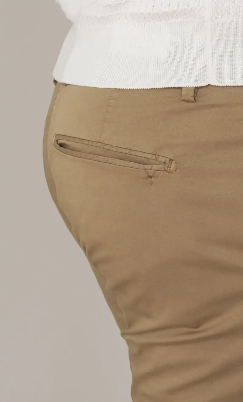 Pantalone yan simmon man raso stretch, colore fango miniatura 2