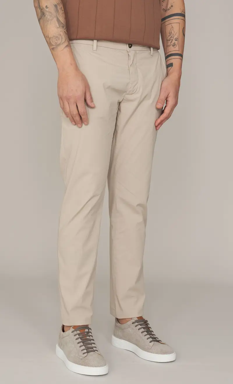 Pantalone yan simmon man stretch super leggero, colore beige