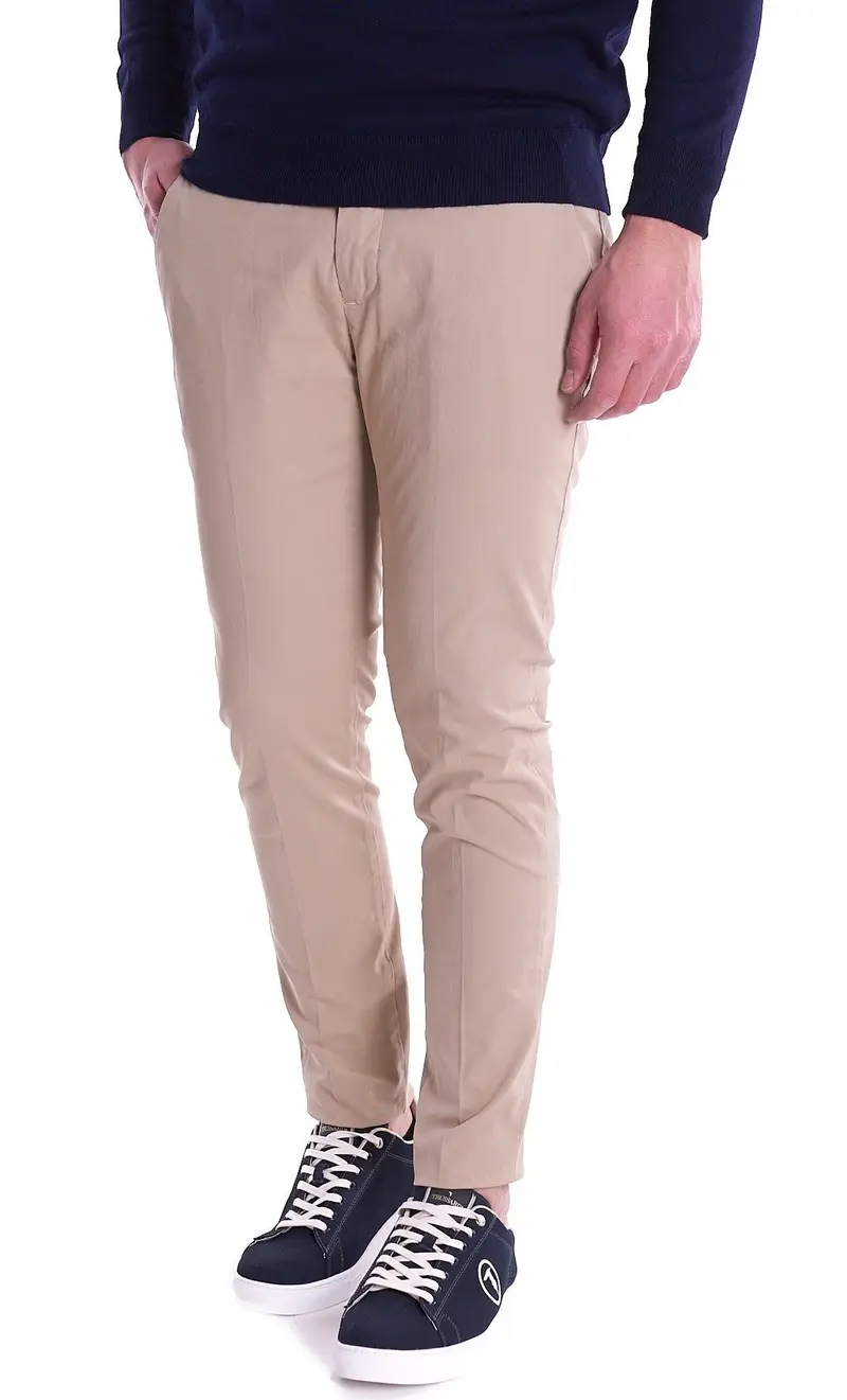 Pantalone yan simmon man tasche america piquet stretch, colore beige