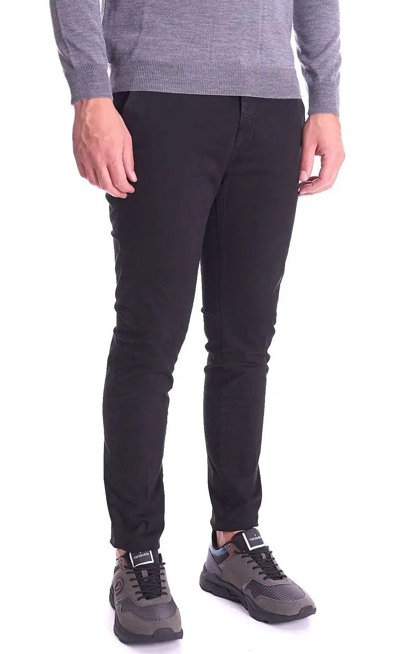Pantalone yan simmon man tinta unita, colore nero