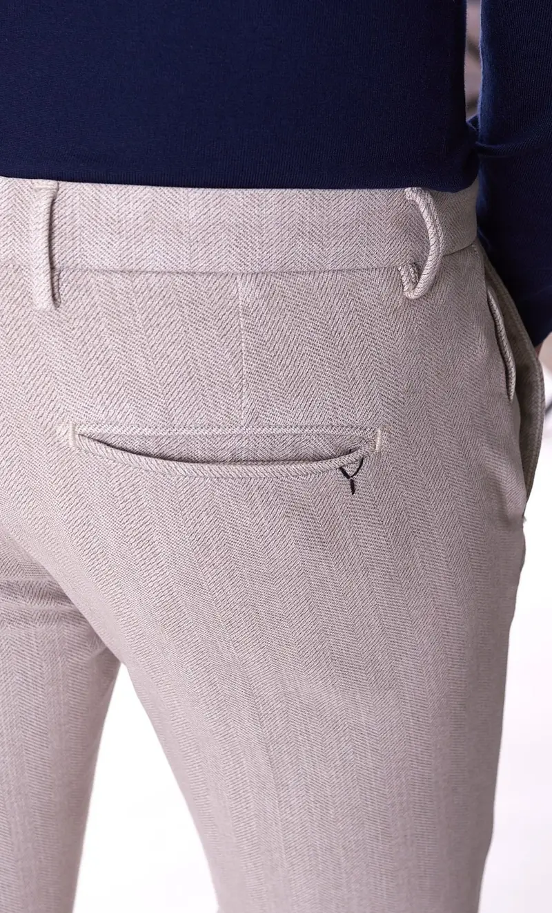 Pantalone yan simmon spigato man elasticizzato, colore corda miniatura 2