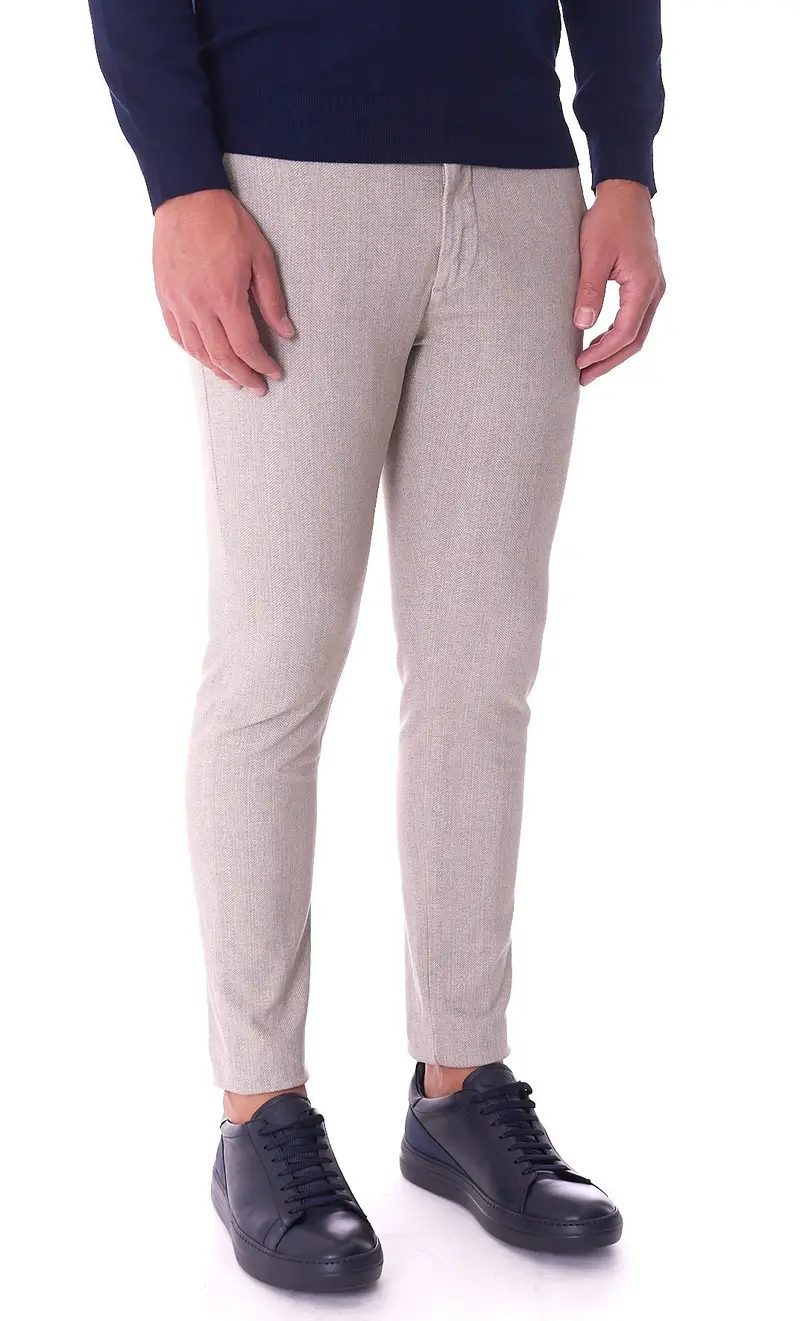 Pantalone yan simmon spigato man elasticizzato, colore corda