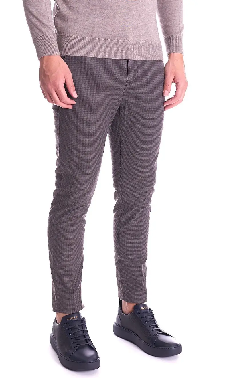 Pantalone yan simmon story a quadretti, colore moro