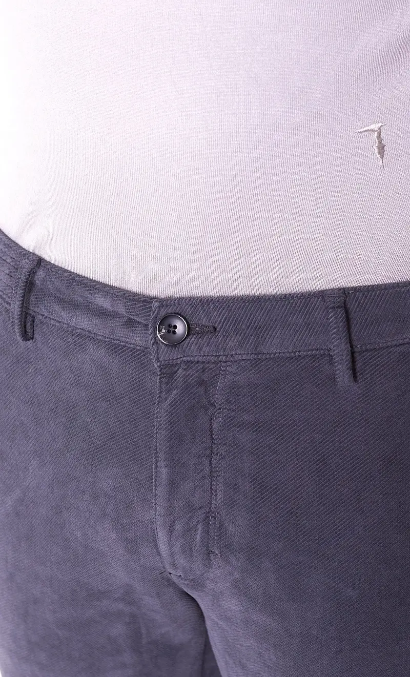 Pantalone yan simmon story in velluto grigio, colore grigio miniatura 2