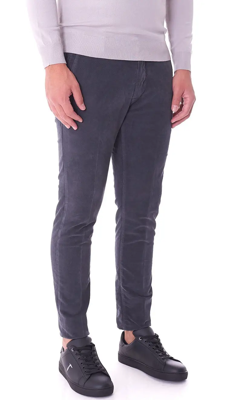 Pantalone yan simmon story in velluto grigio, colore grigio