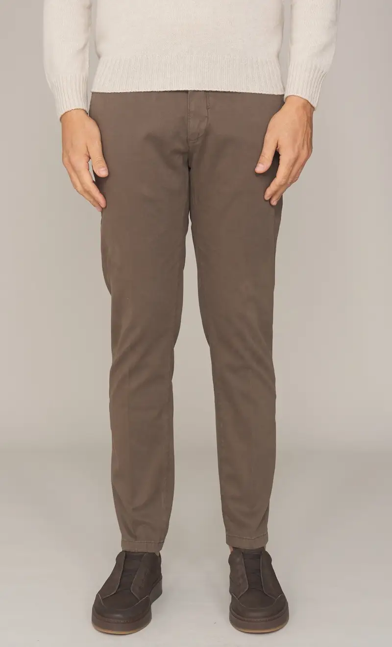 Pantalone yan simmon story operato, colore fango