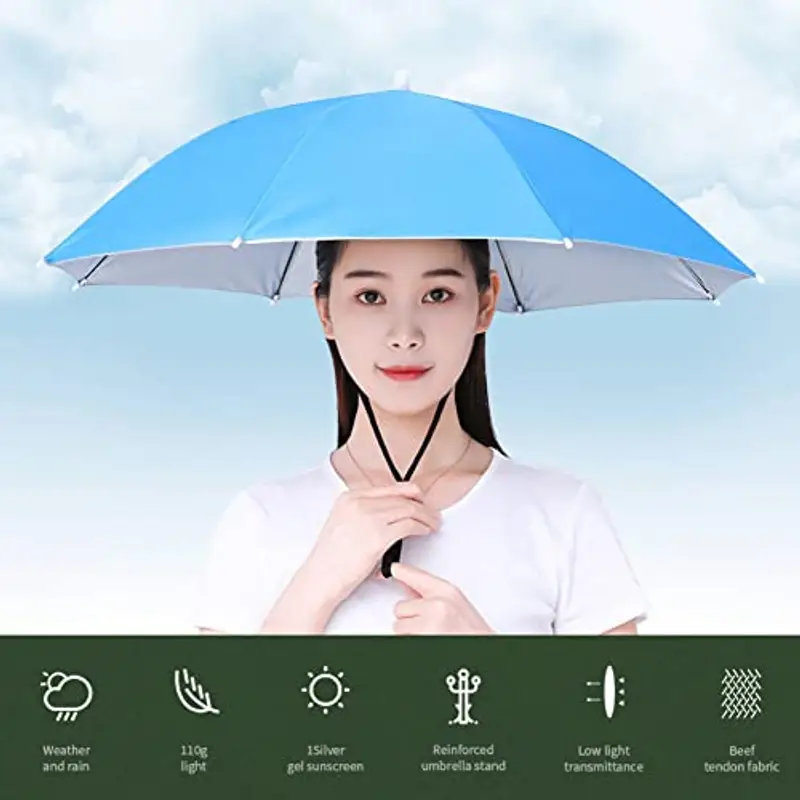 Yangshine, 2 cappellini con fascia elastica, per pesca all'aperto, pieghevoli, Colore #1, 69 cm miniatura 2