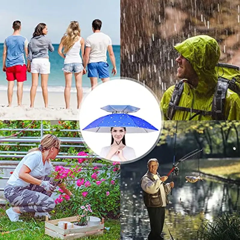 Yangshine, 2 cappellini con fascia elastica, per pesca all'aperto, pieghevoli, Colore #5, 77cm miniatura 2