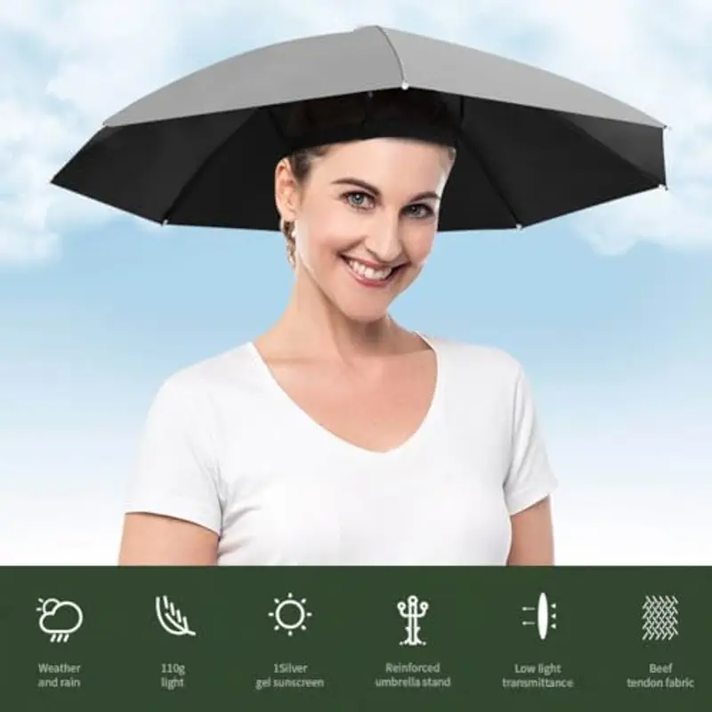 Yangshine, 2 cappellini con fascia elastica, per pesca all'aperto, pieghevoli, Colore #7, 69 cm miniatura 2