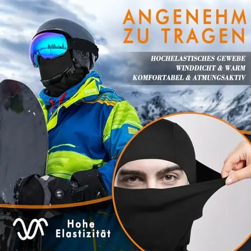 YANIKY Passamontagna, antivento e caldo, maschera invernale da sci Balaclava, per uomo e donna, traspirante, per miniatura 3