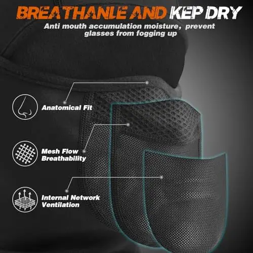 YANIKY Passamontagna Autunno Inverno Balaclava Maschera da sci per uomo e donna, antivento, calda, traspirante, per miniatura 3