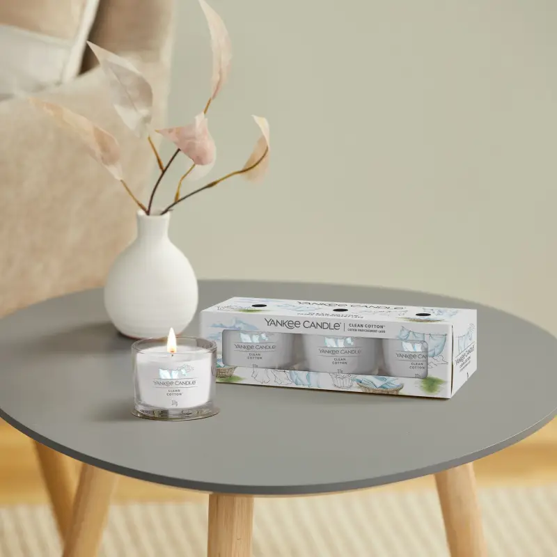 Filled Votive Candles Clean Cotton® x 75g - - Candele profumate miniatura 2