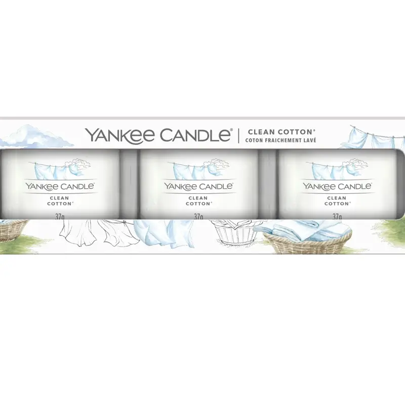 Filled Votive Candles Clean Cotton® x 75g - - Candele profumate