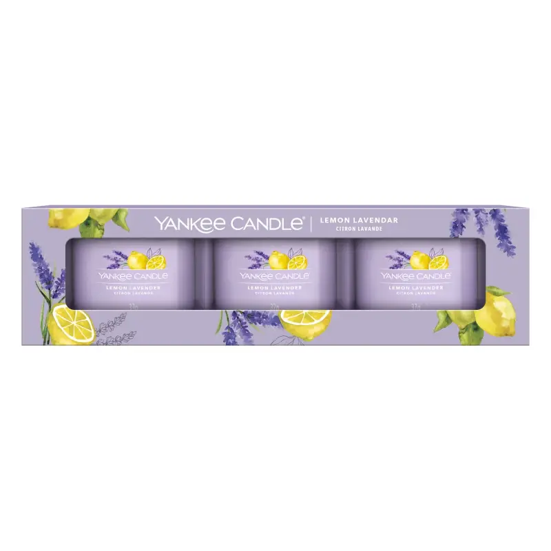Filled Votive Candles Lemon Lavender x 75g - - Candele profumate