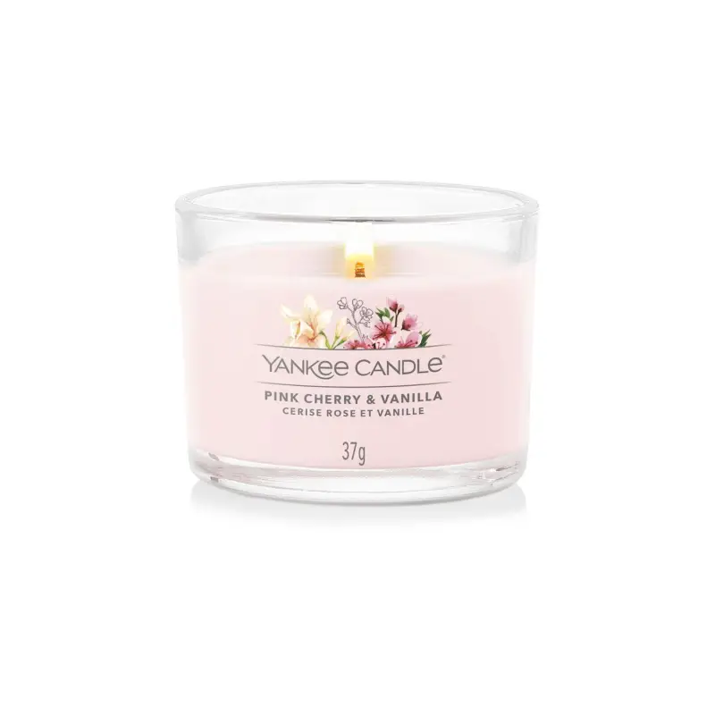 Filled Votive Candles Pink Cherry & Vanilla - - Candele profumate
