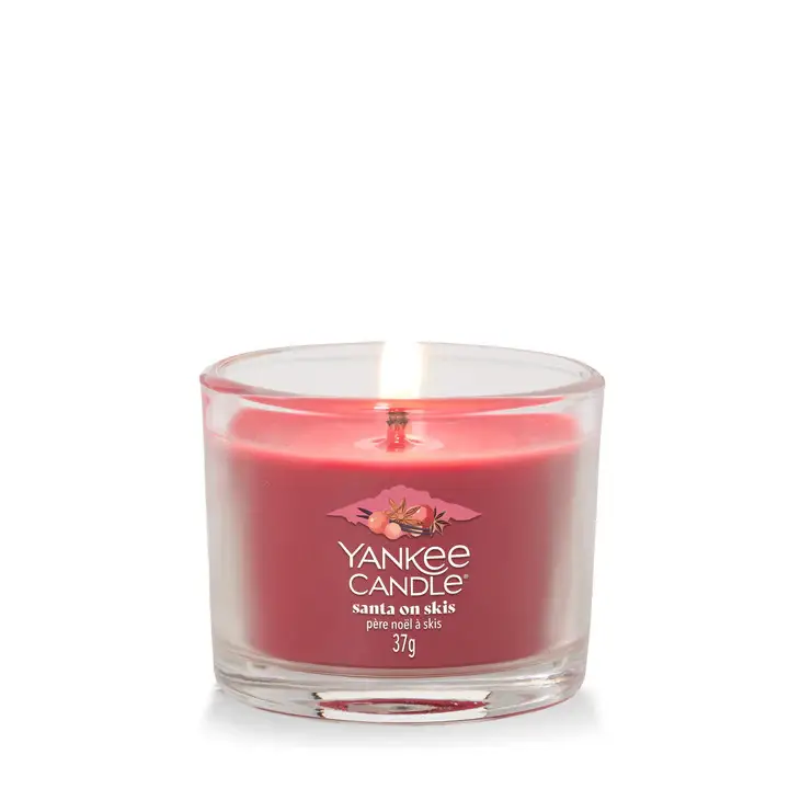 Filled Votive Candles Santa On Skis 37g - - Candele profumate miniatura 3