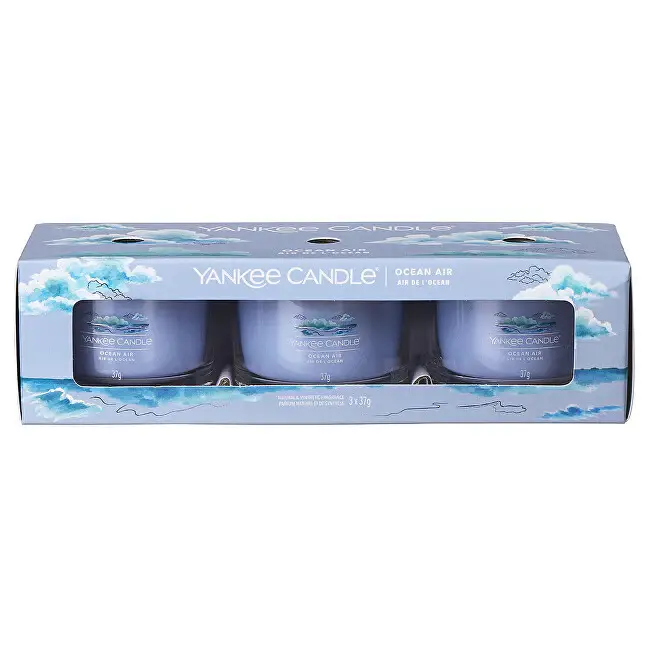 Set di candele votive in vetro Ocean Air 3x 37 g