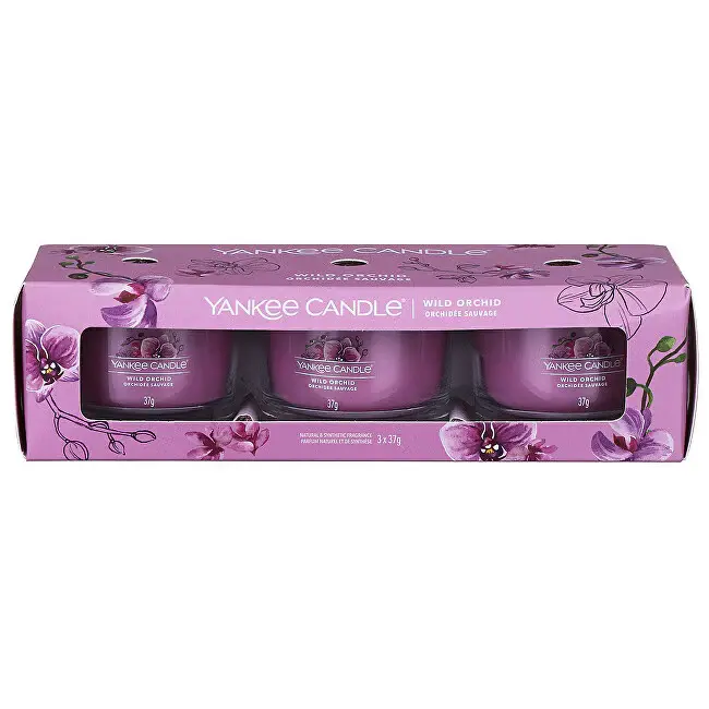 Set di candele votive in vetro Wild Orchid 3 x 37 g