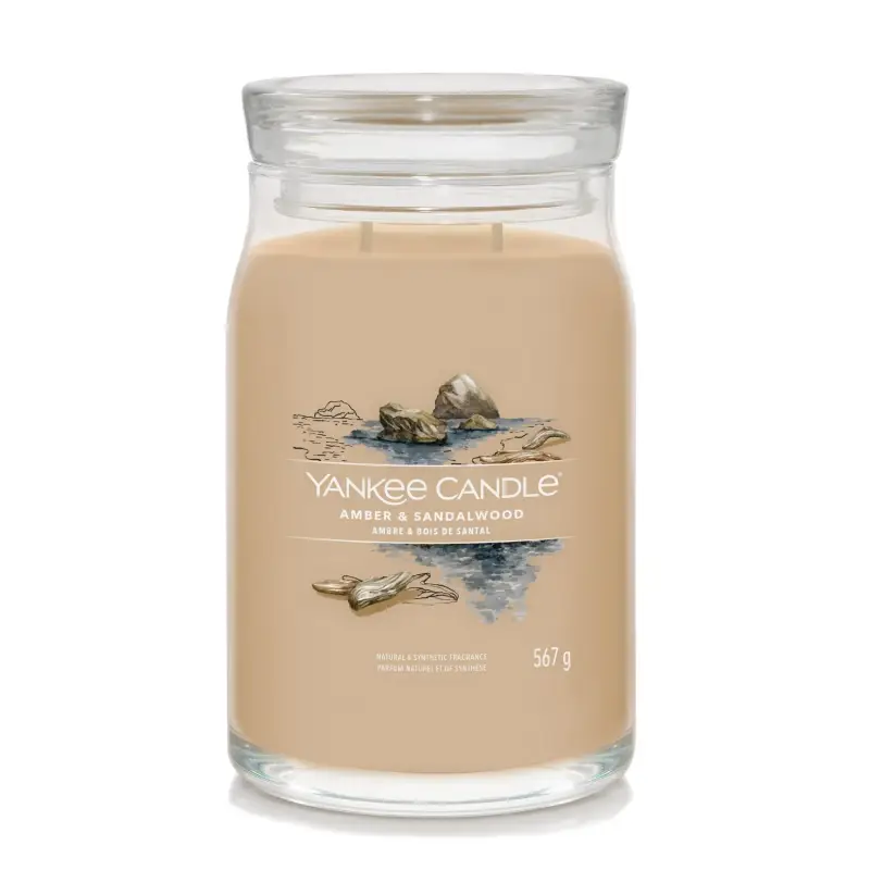 Signature Jar Candles Amber & Sandalwood 567g - LARGE - Candele profumate