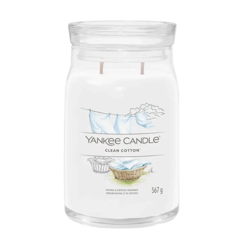 Signature Jar Candles Clean Cotton 567g - LARGE - Candele profumate